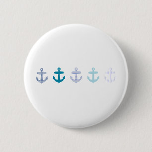 Blauer Anker-nautischentwurf Button