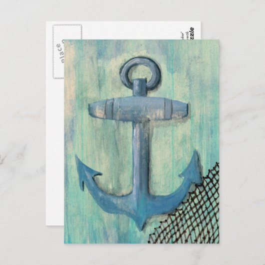 Blauer Anker Postkarte (Vorne/Hinten)