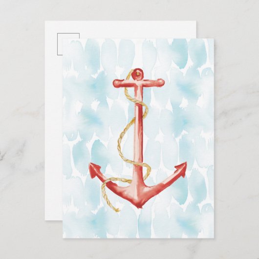 Blauer Anker Postkarte (Vorne/Hinten)