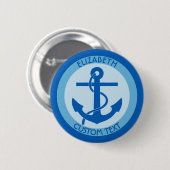 Blauer Anker-Seemann Button (Vorne & Hinten)