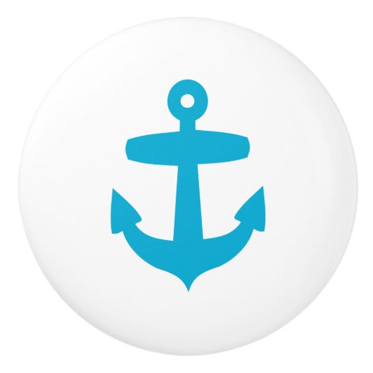 Blauer Anker - Seemannseeseeozean themenorientiert Keramikknauf (Vorderseite)