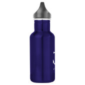 Blauer Anker und Individuelle Name der Nautischen Edelstahlflasche (Links)