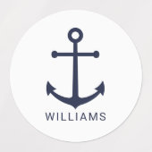 Blauer Anker und Individuelle Name der Nautischen Etiketten (Design 2)