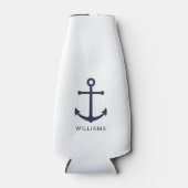 Blauer Anker und Individuelle Name der Nautischen Flaschenkühler (Vorderseite)