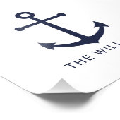 Blauer Anker und Individuelle Name der Nautischen  Fotodruck (Ecke)