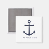 Blauer Anker und Individuelle Name der Nautischen  Magnet (Vorderseite/Rückseite)