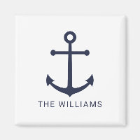 Blauer Anker und Individuelle Name der Nautischen 