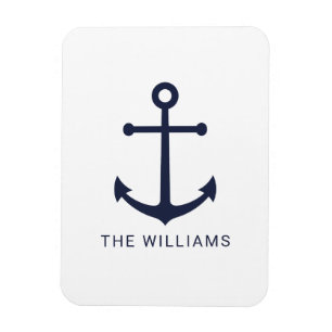 Blauer Anker und Individuelle Name der Nautischen Magnet