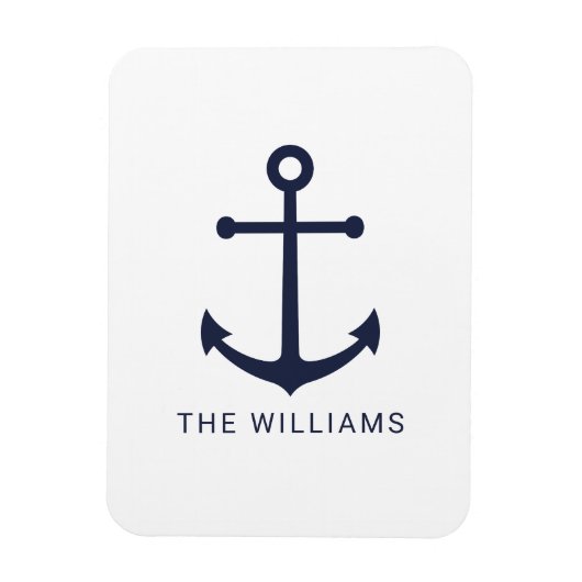 Blauer Anker und Individuelle Name der Nautischen  Magnet (Vertikal)