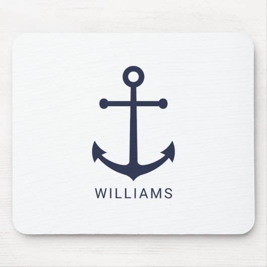 Blauer Anker und Individuelle Name der Nautischen Mousepad (Vorne)
