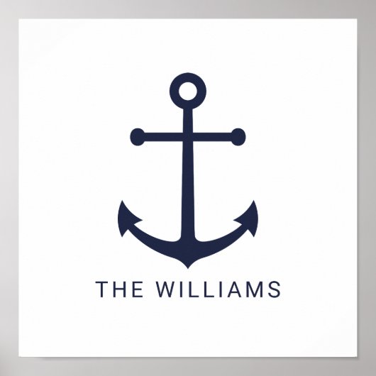 Blauer Anker und Individuelle Name der Nautischen  Poster (Vorne)