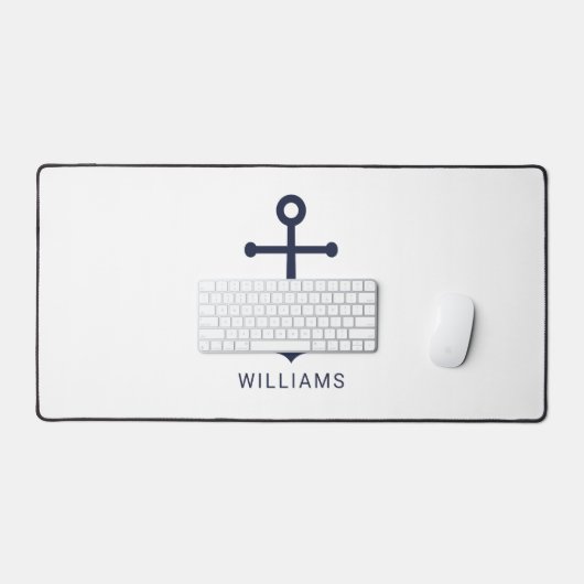 Blauer Anker und Individuelle Name der Nautischen Schreibtischunterlage (Tastatur & Maus)