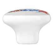 Blauer Anker und Muscheln auf Türkis Keramikknauf (Seitenansicht)