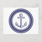 Blauer Anker und Seil Postkarte (Vorderseite)