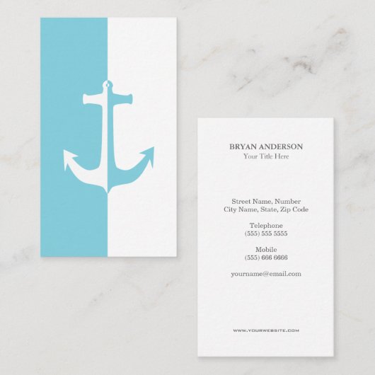 Blauer Anker Visitenkarte (Vorne/Hinten)