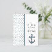 Blauer Anker wirst du meine Bridesmaid sein (Stehend Vorderseite)