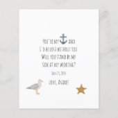 Blauer Anker wirst du meine Bridesmaid sein (Rückseite)