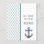 Blauer Anker wirst du meine Bridesmaid sein (Vorderseite)