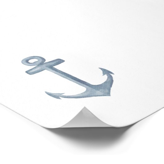 Blauer Ankerprint Poster (Ecke)