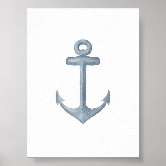 Blauer Ankerprint Poster (Vorne)