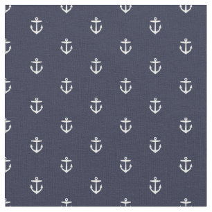 Blauer Ankerprint Stoff