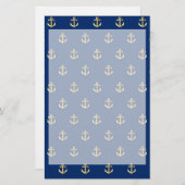 Blauer Ankerpunkt Briefpapier (Vorne/Hinten)