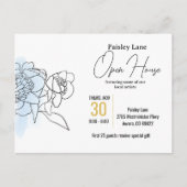 Blauer Anlass Einladung für ein offenes Haus oder  Postkarte (Vorderseite)