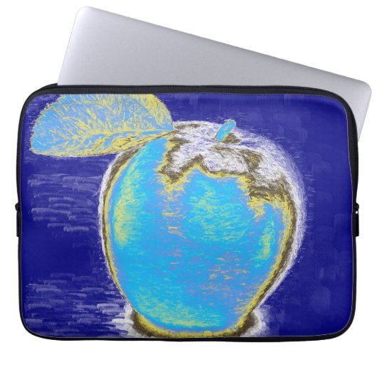 Blauer Apfel 2 Laptopschutzhülle (Vorderseite)