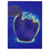 Blauer Apfelanstrich Klemmbrett (Rückseite)