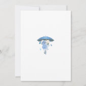 Blauer April Dusche bringt Blume Babydusche Dankeskarte (Rückseite)