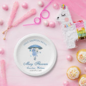 Blauer April Duschen bringen May Blume Babydusche Pappteller (Party)
