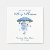 Blauer April Duschen bringen May Blume Babydusche Serviette (Vorderseite)