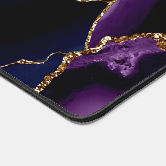 Blauer/Aquamarin/Lila Agate mit Glitzer-Venen Schreibtischunterlage (Ecke)