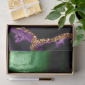 Blauer/Aquamarin/Lila Agate mit Glitzer-Venen Seidenpapier (Geschenk)