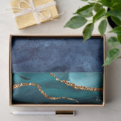 Blauer/Aquamarin/Lila Agate mit Glitzer-Venen Seidenpapier (Geschenk)