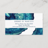 Blauer aquamariner Achat Geode Visitenkarte (Rückseite)