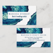 Blauer aquamariner Achat Geode Visitenkarte (Vorne/Hinten)