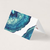 Blauer aquamariner Achat Geode Visitenkarten (Rückseite)