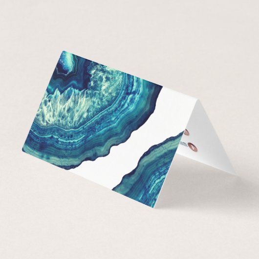 Blauer aquamariner Achat Geode Visitenkarten (Rückseite)