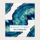 Blauer aquamariner Achat Geode Visitenkarten (Außenseite Aufgefaltet)