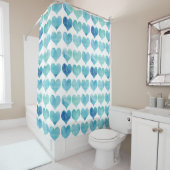 Blauer aquamariner Duschvorhang mit Wasserfarbe (Beispiel)