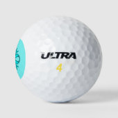 Blauer/Aquamariner Kleber von Kenneth Yoncich Golfball (Logo)