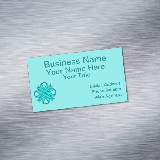 Blauer/Aquamariner Kleber von Kenneth Yoncich Magnetische Visitenkarte (Beispiel)