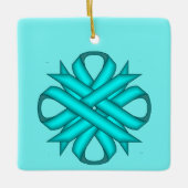 Blauer/Aquamariner Kleberband von K Yoncich Keramikornament (Vorderseite)