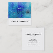 Blauer aquamariner Spritzer des modernen Quadratische Visitenkarte (Vorne/Hinten)