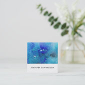 Blauer aquamariner Spritzer des modernen Quadratische Visitenkarte (Stehend Vorderseite)