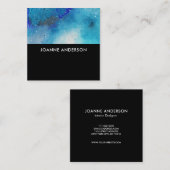 Blauer aquamariner Spritzer des modernen Quadratische Visitenkarte (Vorne/Hinten)