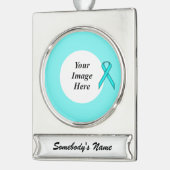 Blauer/Aquamariner Standard-Multifunktionsleisten- Banner-Ornament Silber (Links)