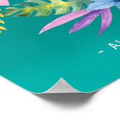 Blauer aquamariner tropischer Kranz Babydusche Beg Poster (Ecke)