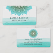 Blauer Aquamariner Wasserpark Lotus Visitenkarte (Vorne/Hinten)